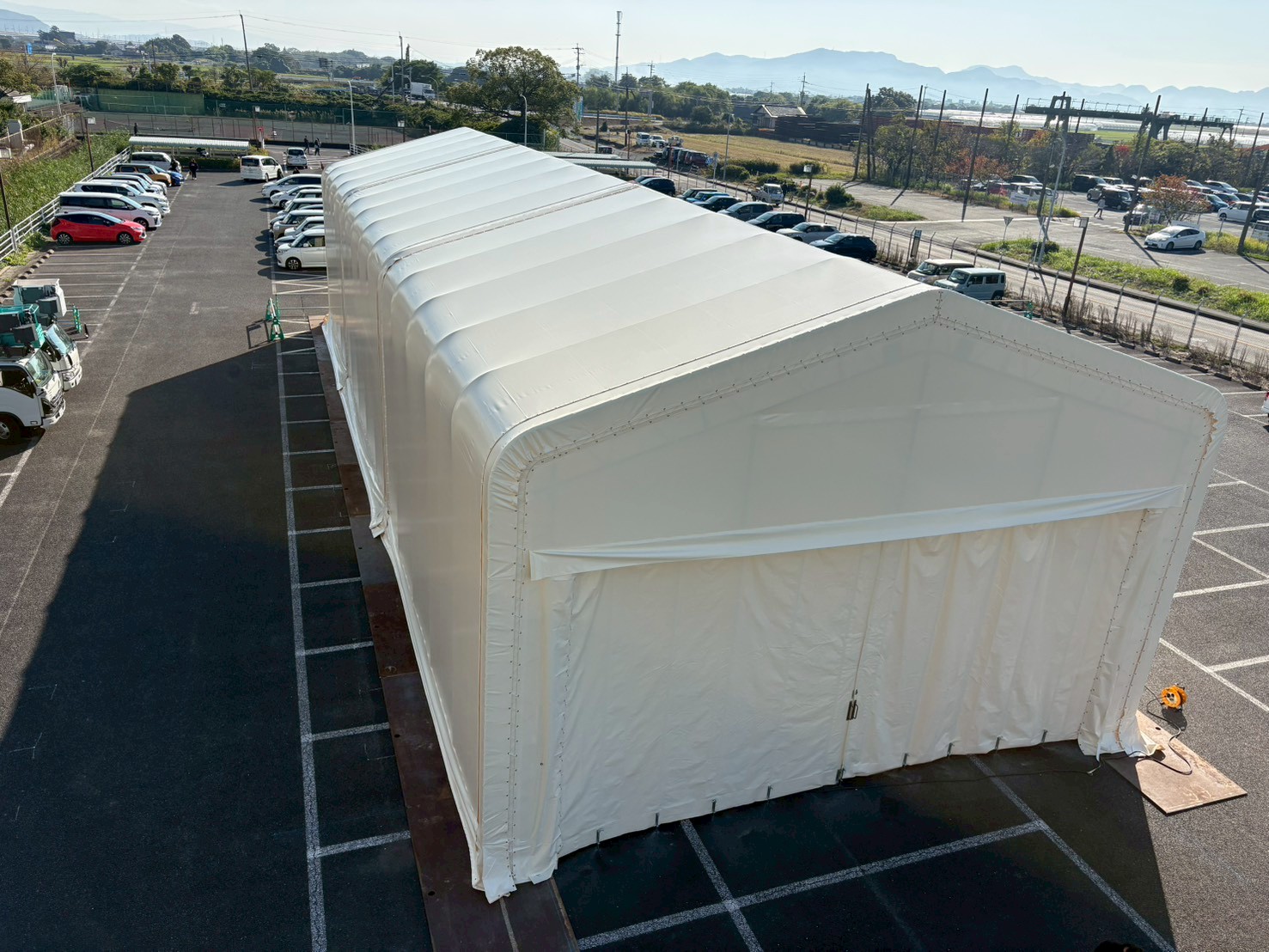 テント倉庫の施工事例の写真